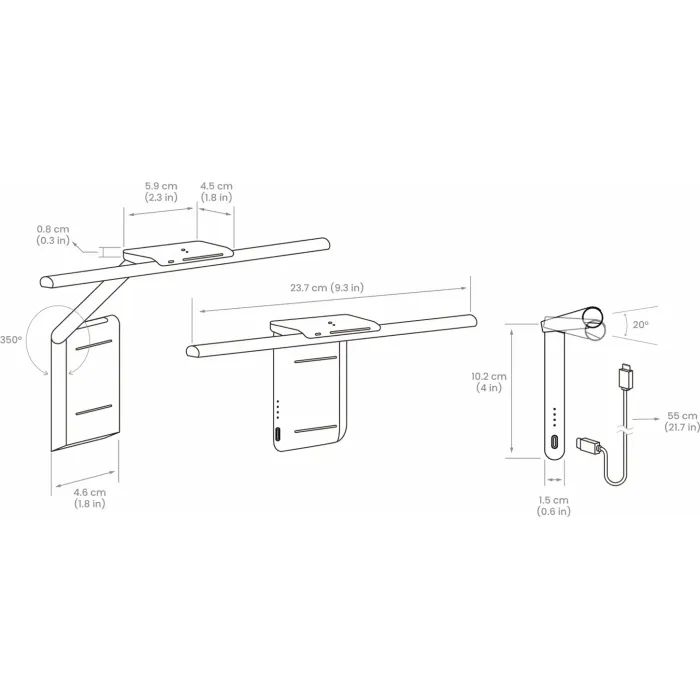 Настільна лампа BenQ Clip Laptop Bar (9H.W4EWT.ES5) зображення 5