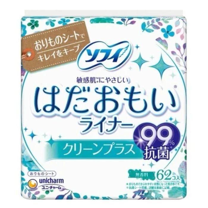 Ежедневные прокладки Unicharm Sofy Hadaomoi Clean Plus 62 шт (4903111374762)