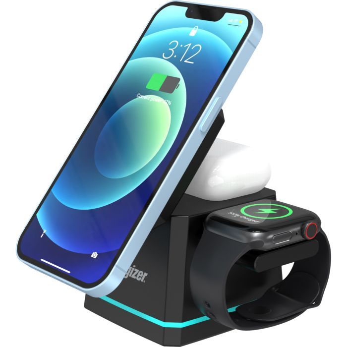 Зарядний пристрій Energizer 15W 3-in-1 magnetic wireless black (WCP307) зображення 3