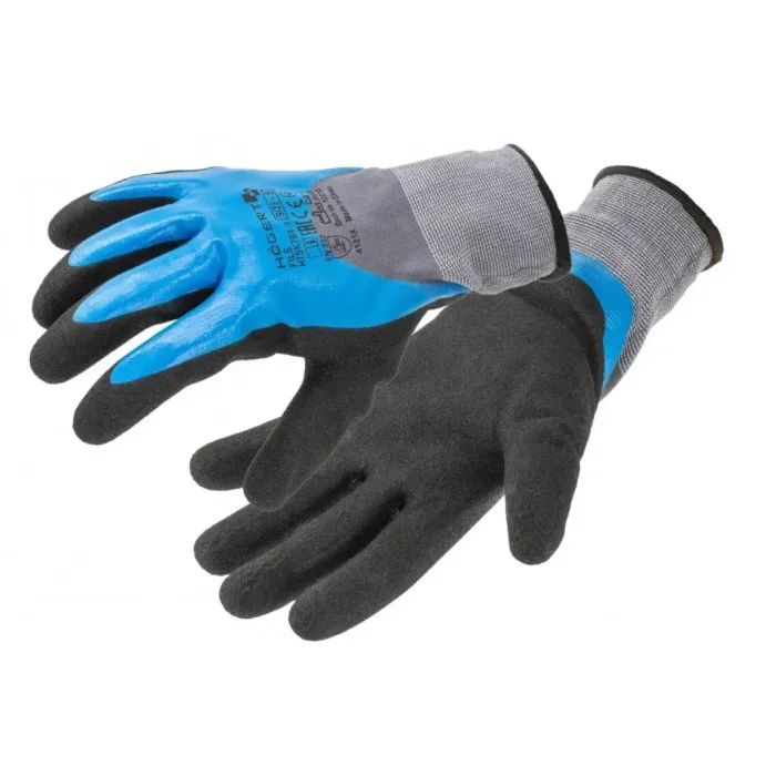 Захисні рукавиці Hoegert FILS HT5K764-11 з спіненим нітрилом 3/4 блакитні, 11 (HT5K764-11)
