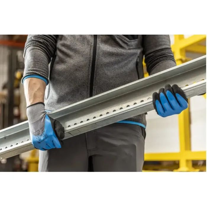 Захисні рукавиці Hoegert FILS HT5K764-11 з спіненим нітрилом 3/4 блакитні, 11 (HT5K764-11) зображення 2