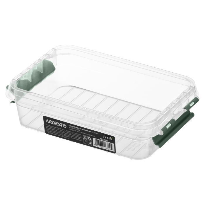 Харчовий контейнер Ardesto Fresh 0.52л, пластик, прямокутна, блакитний (AR1303B) зображення 4