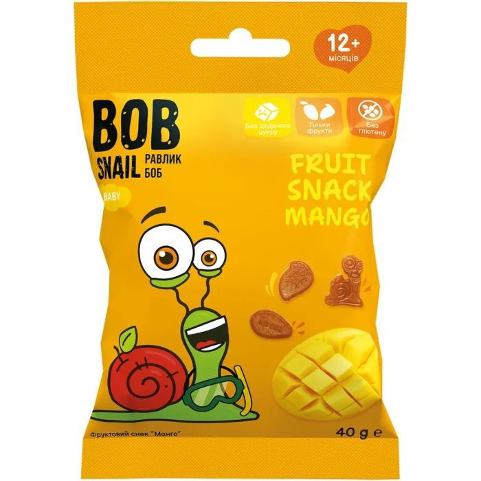 Дитячі снеки Bob Snail фруктові манго 40 г (1740862)