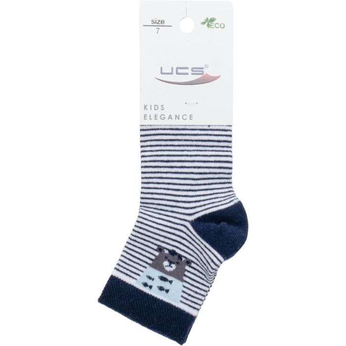 Носки детские UCS Socks в полоску с мишкой (M0C0101-2091-9-blue)