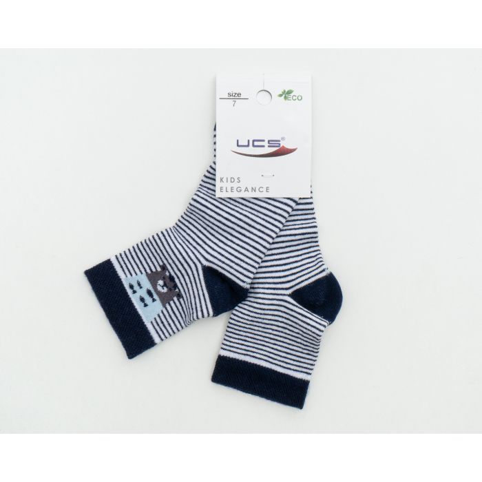 Носки детские UCS Socks в полоску с мишкой (M0C0101-2091-9-blue) изображение 3
