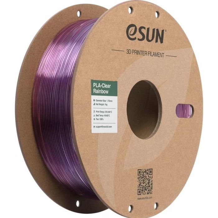 Пластик для 3D-принтера eSUN PLA Clear Rainbow 1,75mm 1kg PURPLE RED (PLA-CLRB175RB-ZR1P1)