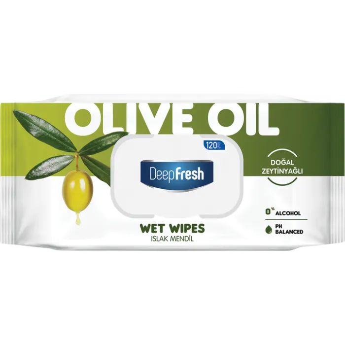 Влажные салфетки Deep Fresh Green Nature Olive Oil 120 шт. (8681554613834)