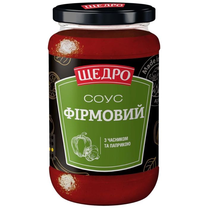 Соус Щедро Фірмовий з часником 370 г (4823097413623)