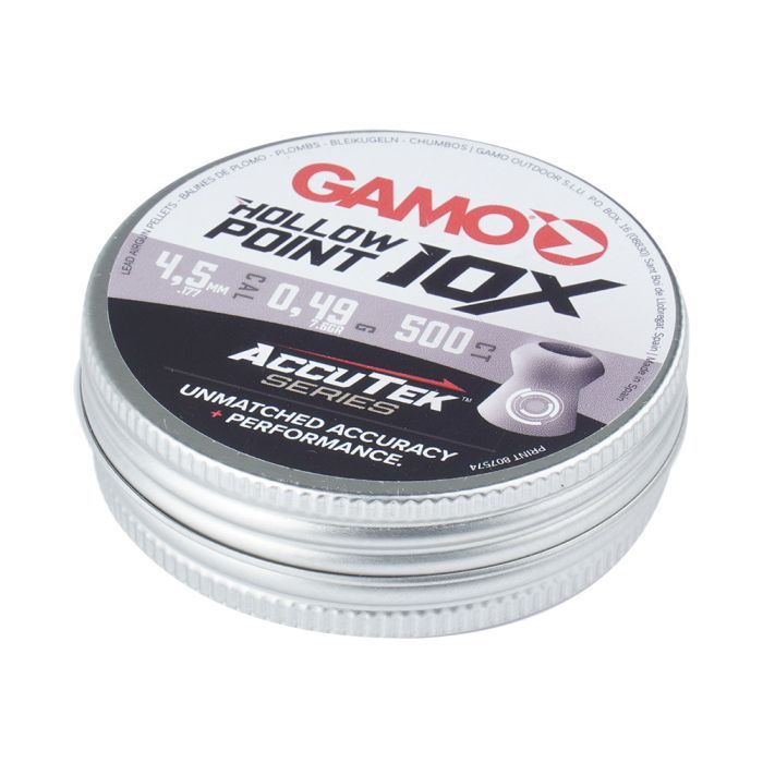 Пульки Gamo 10x HollowPoint AccuTek 4,5 мм 0,49 г 500 шт (6322546-AK)