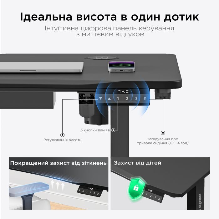 Комп'ютерний стіл Anda Seat Xtreme Pro Black (AD-D-DD1-1400-08-B) зображення 12