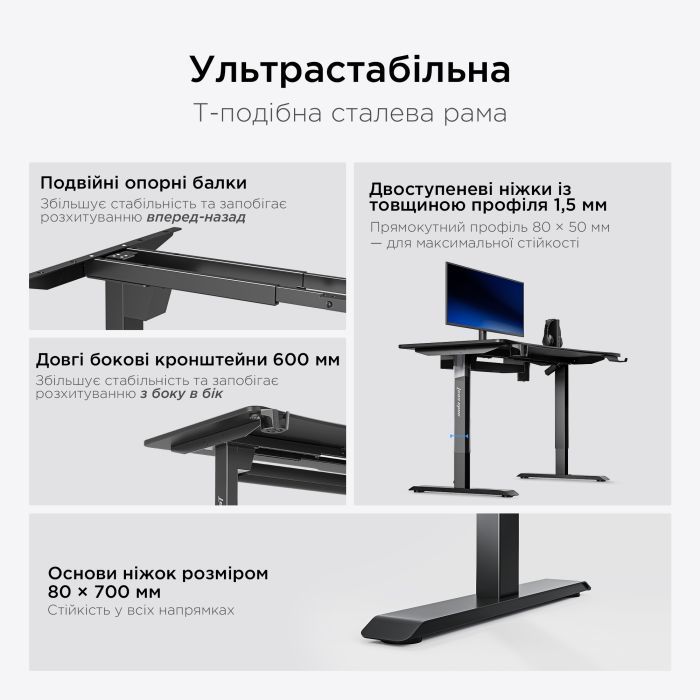 Комп'ютерний стіл Anda Seat Xtreme Pro Black (AD-D-DD1-1400-08-B) зображення 14