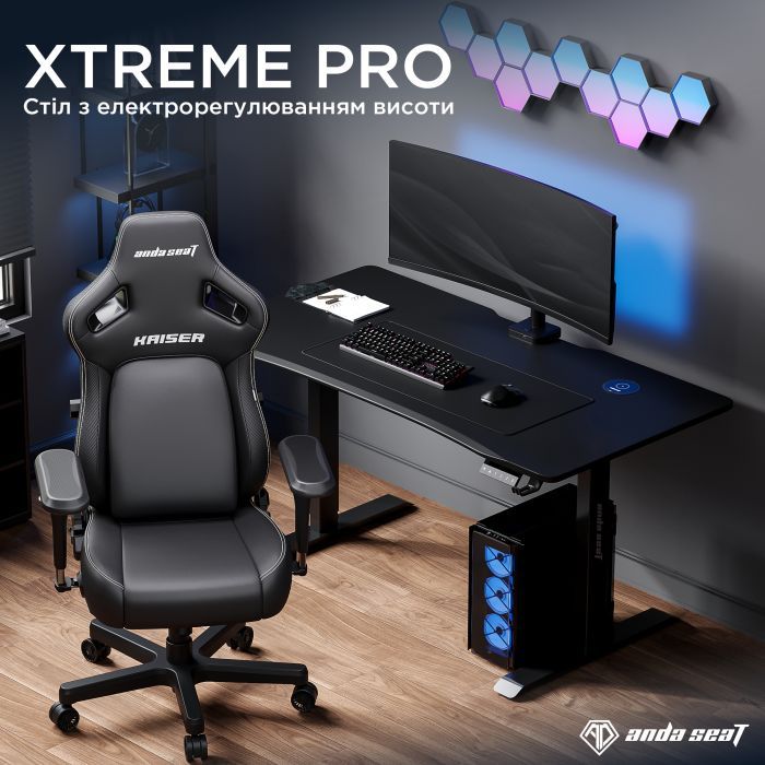 Комп'ютерний стіл Anda Seat Xtreme Pro Black (AD-D-DD1-1400-08-B) зображення 2