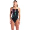 Купальник Arena Graphic Swimsuit Swim Pro L 010809-580 чорний, блакитний, рожевий 38 (3468337757412)