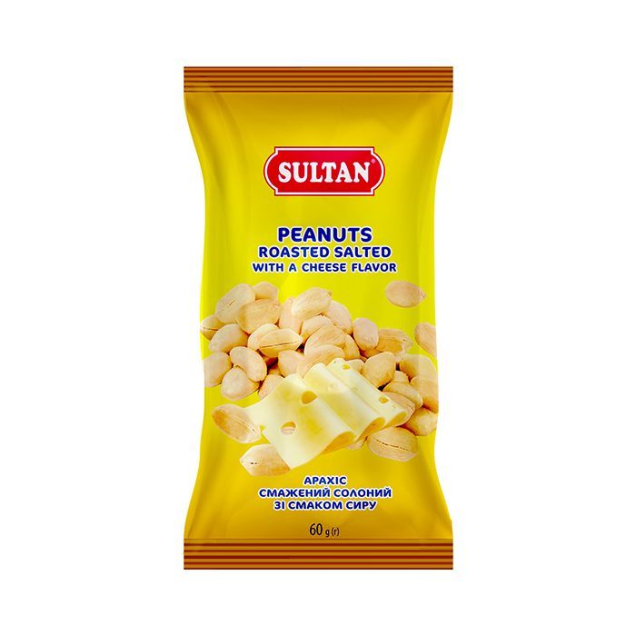 Орехи Sultan Арахис жареный соленый со вкусом сыра 60 г (slt.50687)