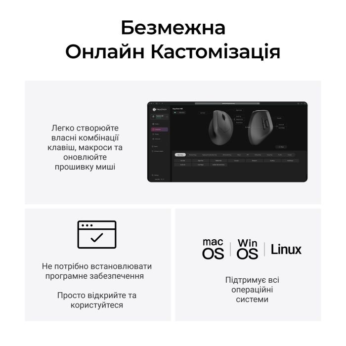 Мышка Keychron M5 Wireless/Bluetooth/USB Black (M5-A23) изображение 8