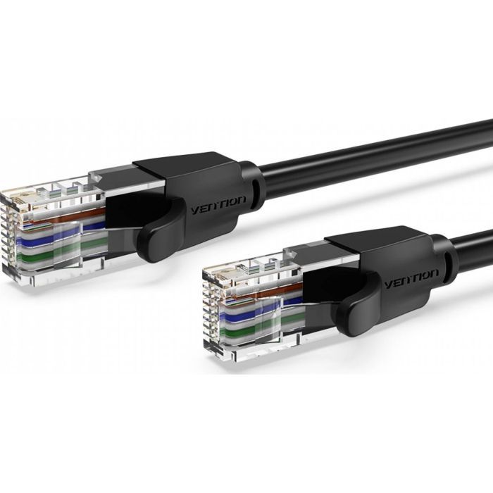 Патч-корд 1.5м, UTP cat 6 RJ-45 flat black Vention (IBJBG) изображение 2