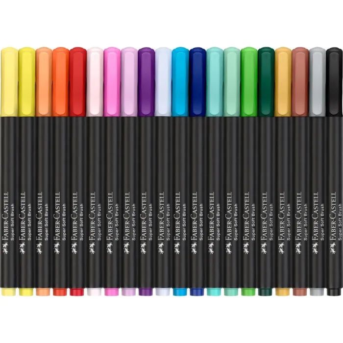 Фломастеры Faber-Castell кисточки Black Edition, 20 цветов (32356) изображение 3