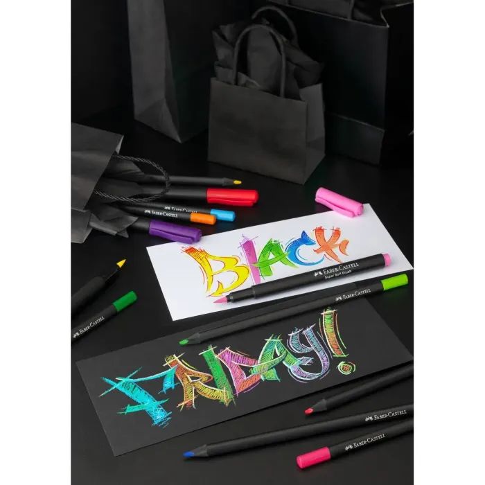 Фломастеры Faber-Castell кисточки Black Edition, 20 цветов (32356) изображение 6