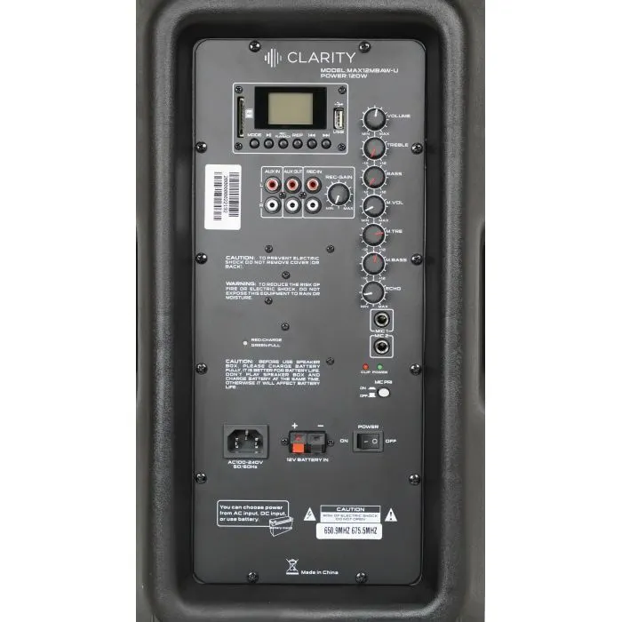 Акустическая система Clarity MAX12MBAW-U Black (287088) изображение 5