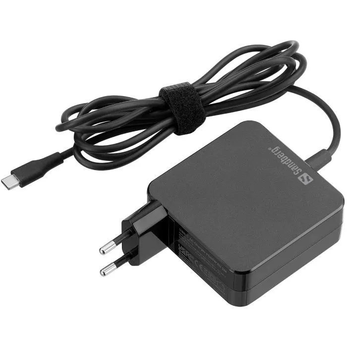 Зарядний пристрій Sandberg USB-C 65W GaN built-in cable USB-C 2.0m black (135-79)