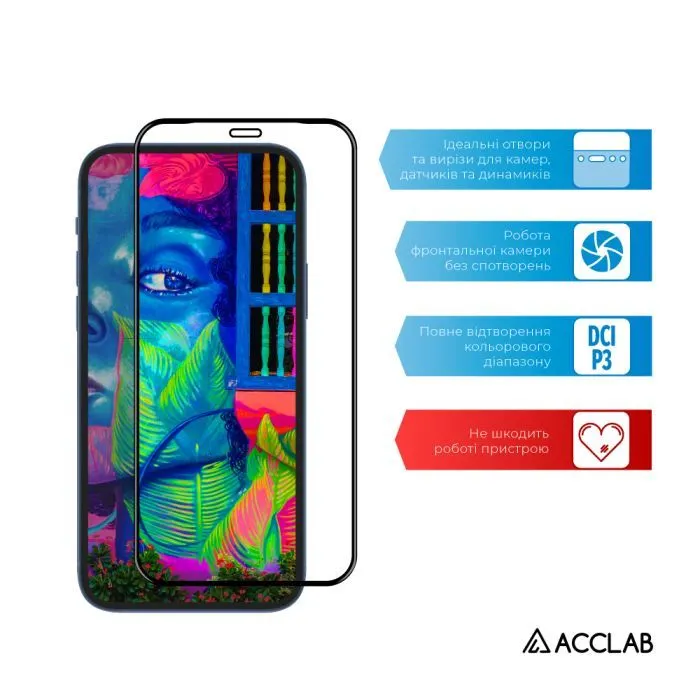 Скло захисне ACCLAB Full Glue Oppo A53 Black (1283126508370) зображення 5