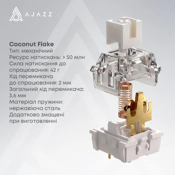 Клавиатура Ajazz AK820 V2 Coconut Flake Switch Wireless/Bluetooth/USB UA Purple/White/Blue (AK820-V2-CF-PWB) изображение 12