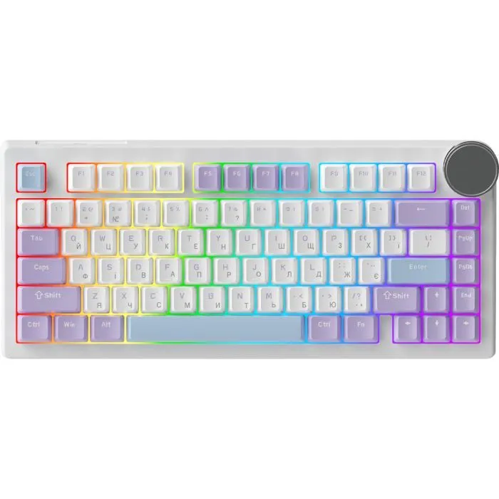Клавиатура Ajazz AK820 V2 Coconut Flake Switch Wireless/Bluetooth/USB UA Purple/White/Blue (AK820-V2-CF-PWB)