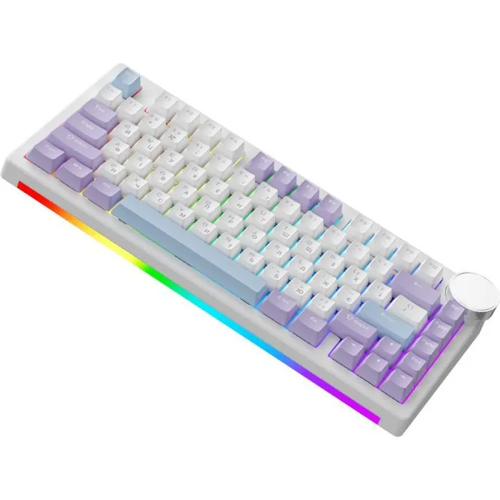 Клавиатура Ajazz AK820 V2 Coconut Flake Switch Wireless/Bluetooth/USB UA Purple/White/Blue (AK820-V2-CF-PWB) изображение 4