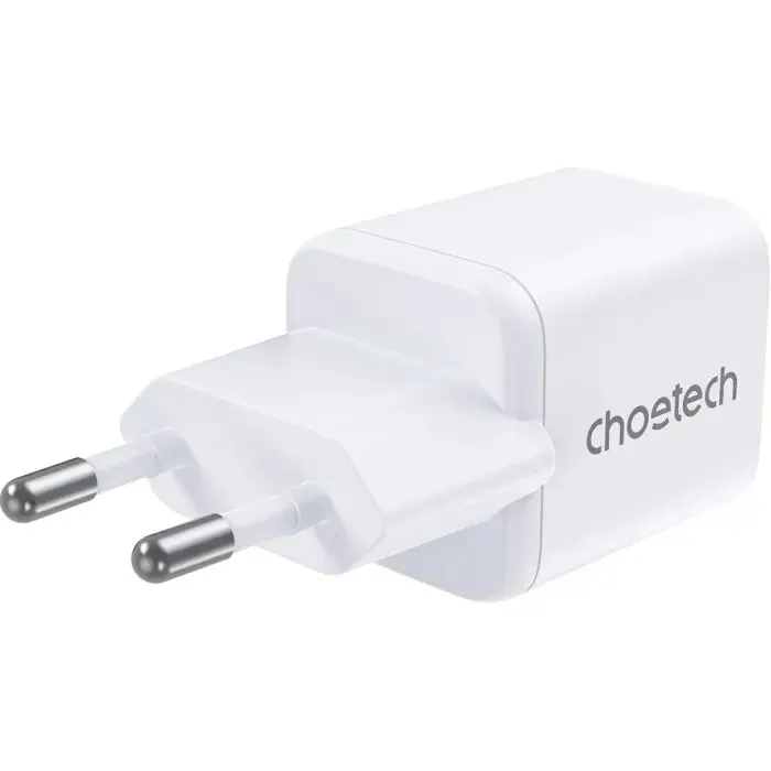 Зарядное устройство Choetech 1xUSB-C PD30W PPS + 1xUSB QC3.0 (PD5012-EU-WH) изображение 2