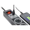 Мережевий подовжувач REAL-EL RS-3 USB CHARGE 1.8m, black (EL122500001) зображення 6
