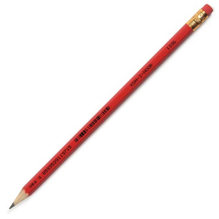 Карандаш графитный Koh-i-Noor 1396-3, НВ, with eraser, red (139600200179)