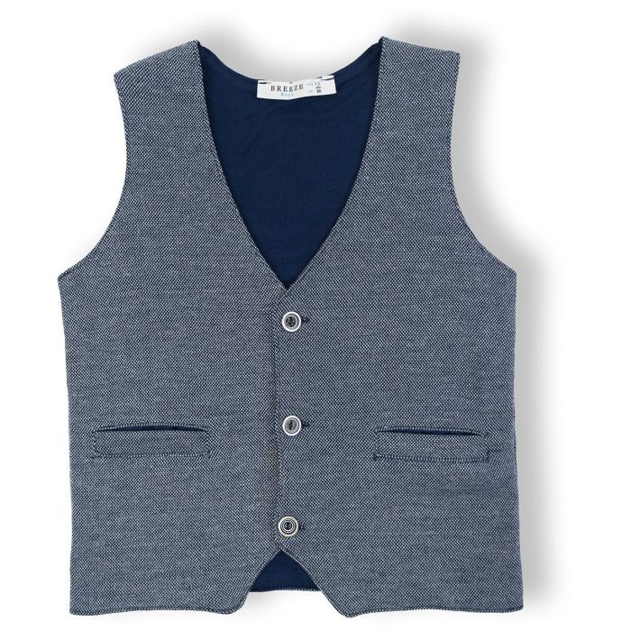 Жилет детский Breeze трикотажный с кармашками (10568-74B-blue)