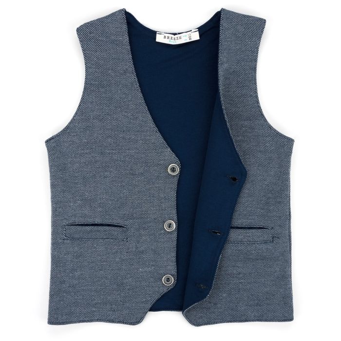 Жилет детский Breeze трикотажный с кармашками (10568-74B-blue) изображение 2