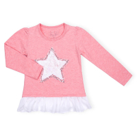 Кофта детская Breeze со звездой и оборкой (10536-128G-pink)