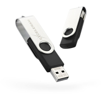 USB флеш накопитель eXceleram 16GB P1 Series Silver/Black USB 2.0 (EXP1U2SIB16)