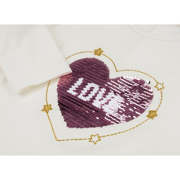 Кофта дитяча Breeze з аплікацією перевертишем "LOVE" (11227-116G-beige) зображення 3