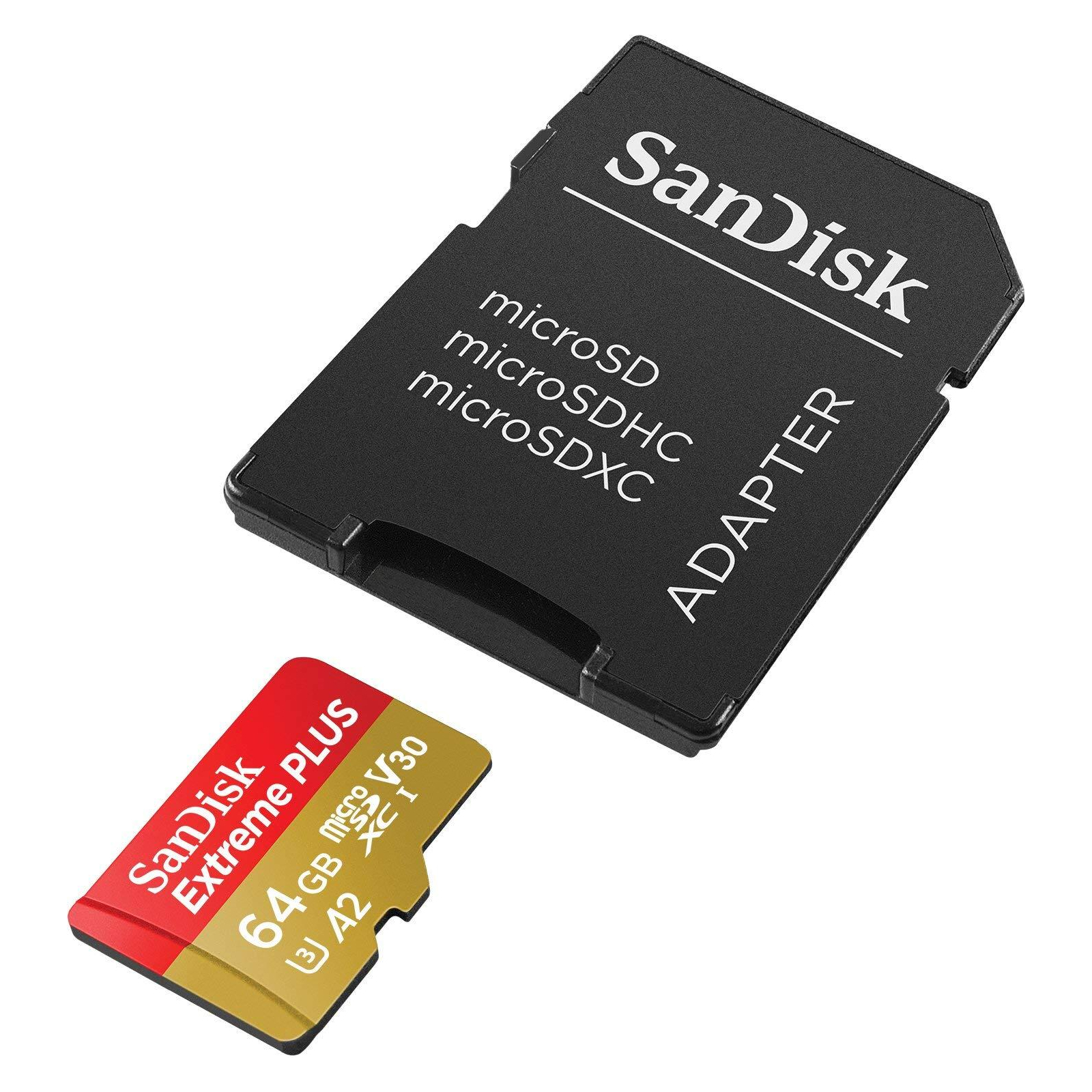 Карта памяти SanDisk 64GB microSDXC class 10 UHS-I U3 A2 Extreme Plus V30 (SDSQXBZ-064G-GN6MA) изображение 4
