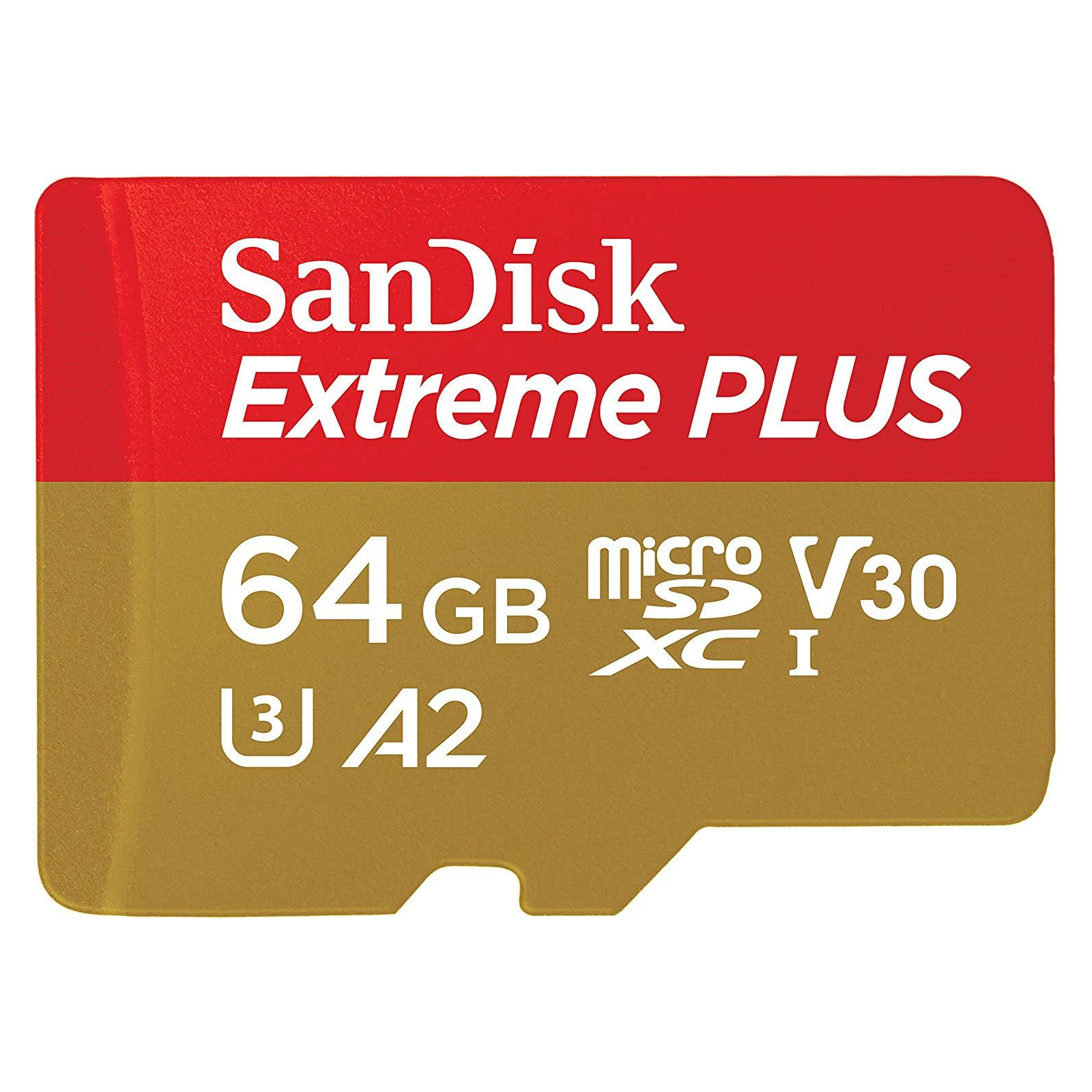 Карта пам'яті SanDisk 64GB microSDXC class 10 UHS-I U3 A2 Extreme Plus V30 (SDSQXBZ-064G-GN6MA)