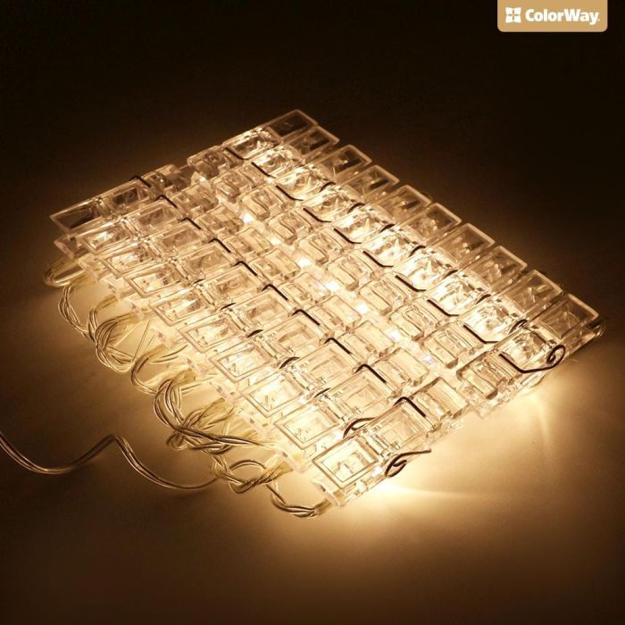 Гірлянда ColorWay 40 LED, 4.2м, з прищіпками (CW-LCP-40L42B) зображення 6