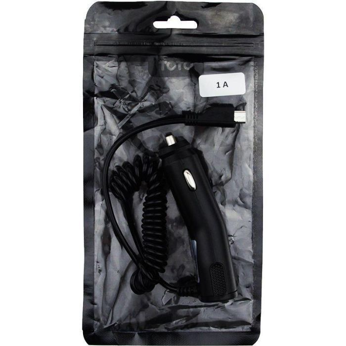 Зарядное устройство Toto TZX-66 Car charger MicroUsb 1A 1.2m Black (F_53812) изображение 3