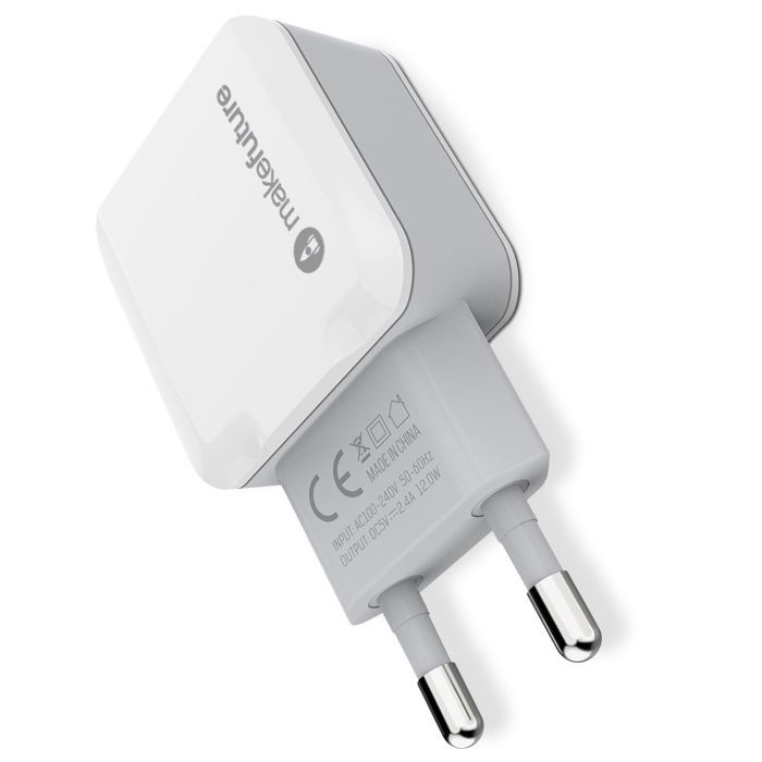 Зарядное устройство MakeFuture 2 USB (2.4 A) White (MCW-21WH) изображение 3