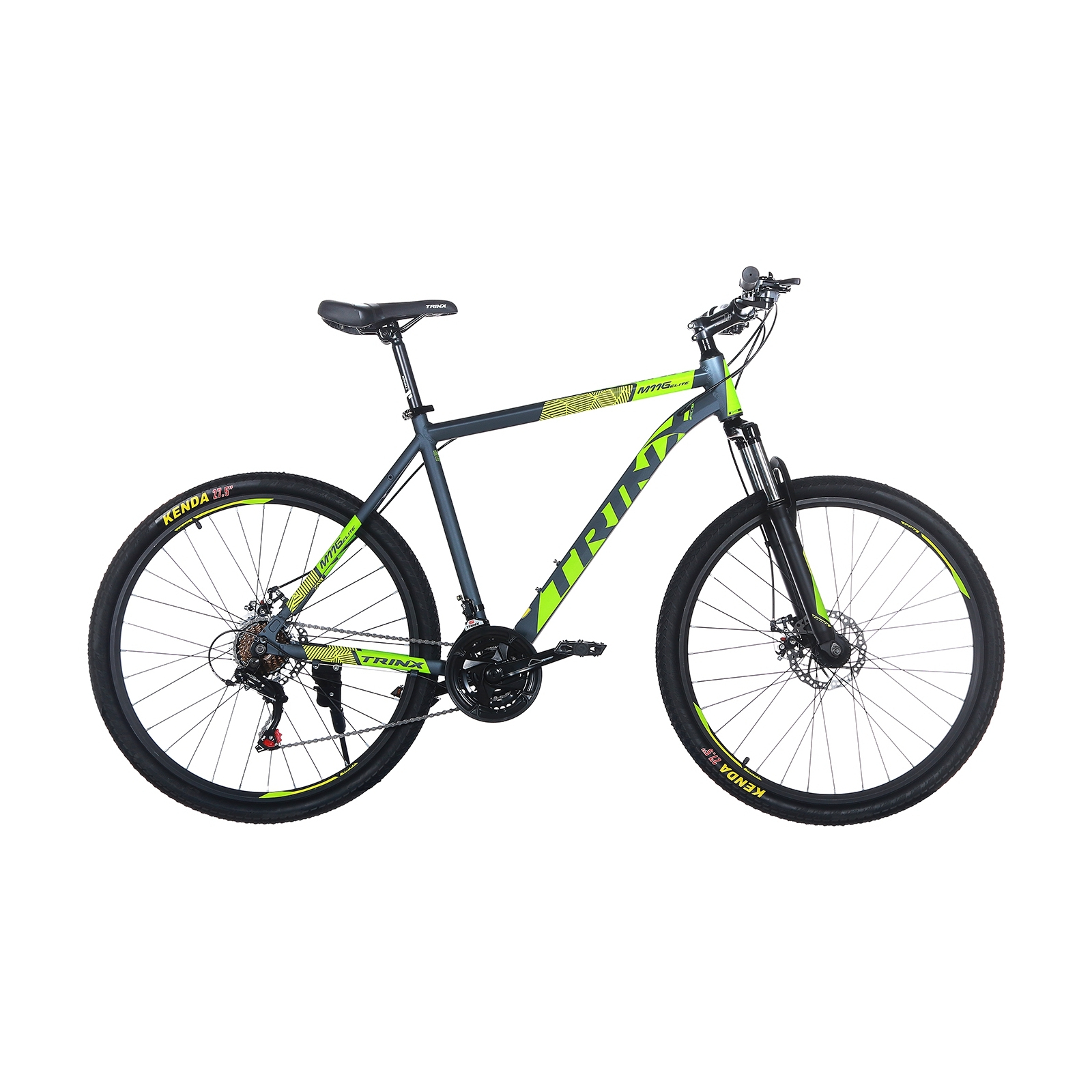 Велосипед Trinx Majestic M116Elite 2019 27.5" 21" Matt-Grey-Green-Yellow (M116Elite.21MGGY)