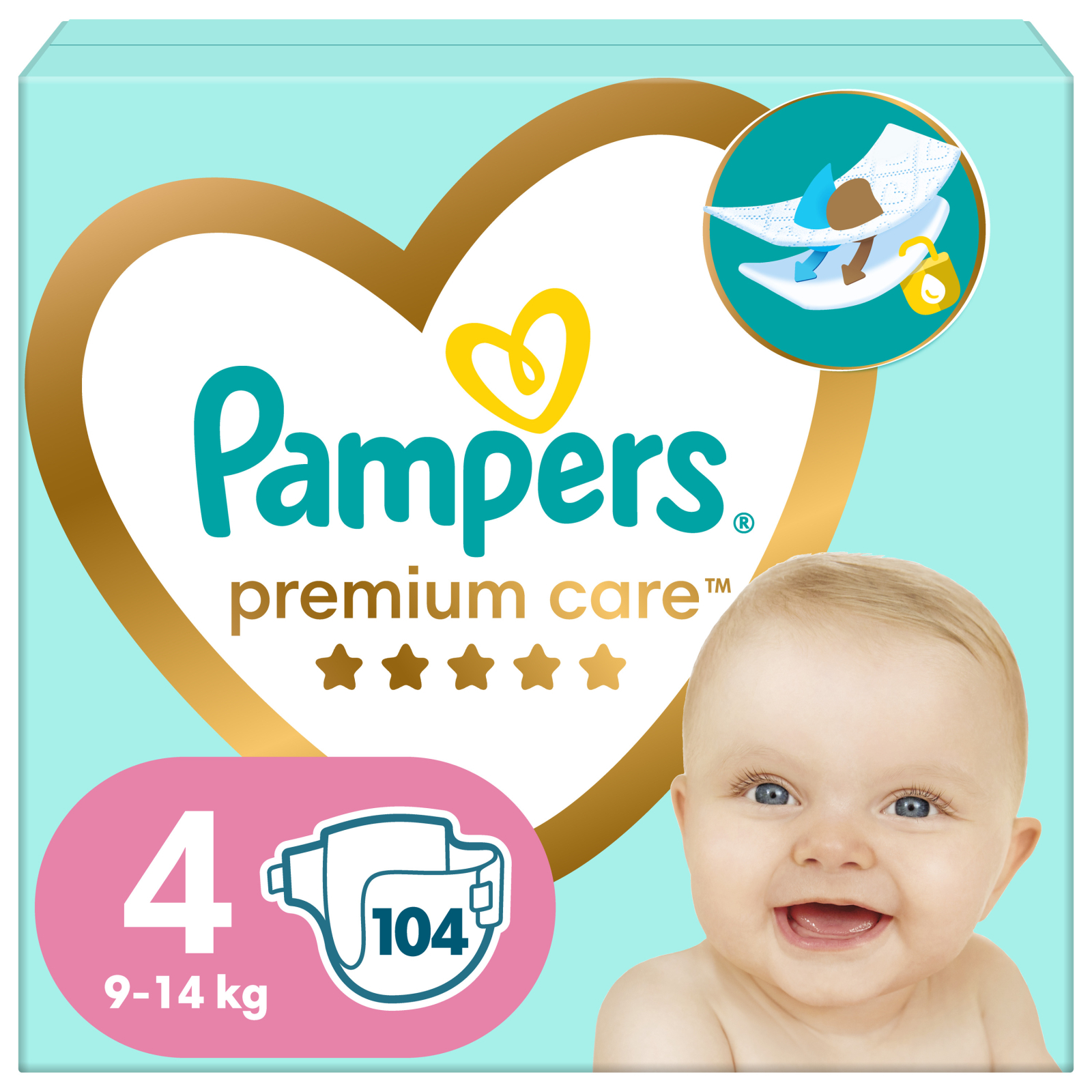 Подгузники Pampers Premium Care Maxi Размер 4 (9-14 кг) 168 шт (8001090379511)