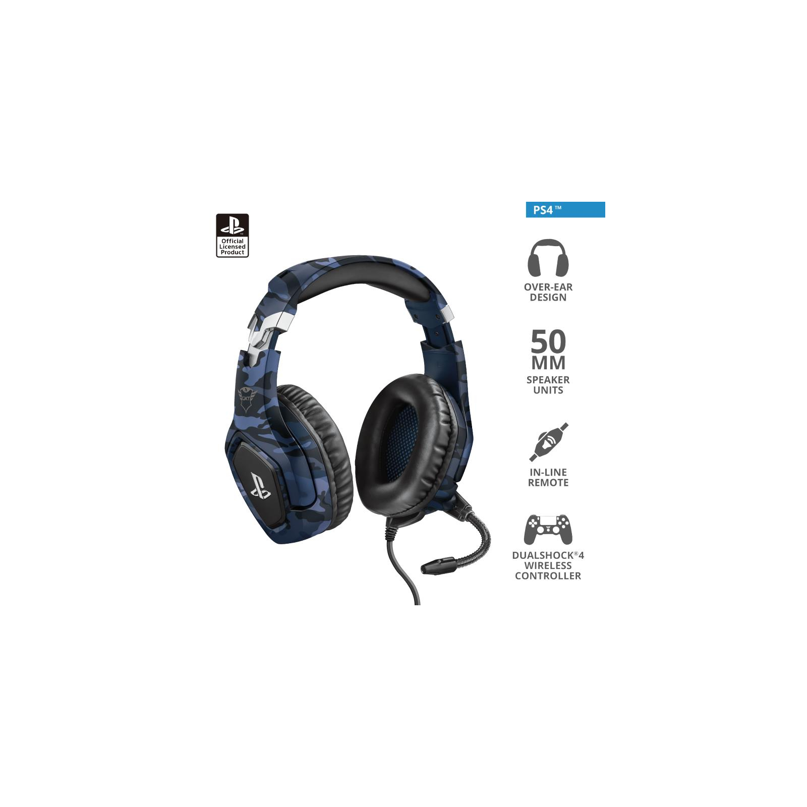 Навушники Trust GXT 488 Forze-G for PS4 Blue (23532) зображення 8