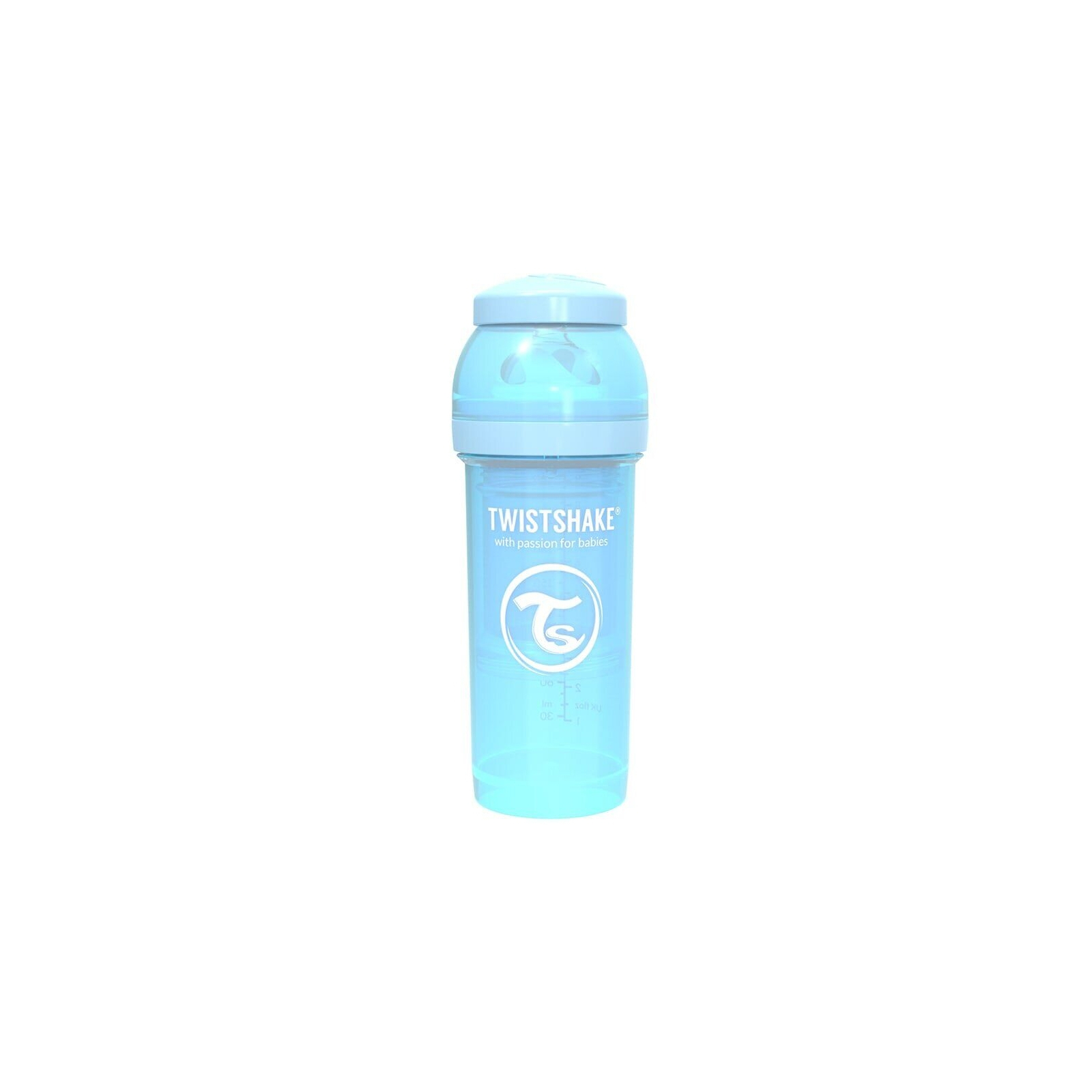 Пляшечка для годування Twistshake антиколькова 260 мл, світло-блакитна (69864)