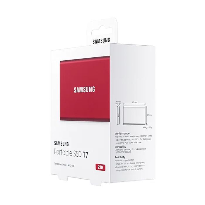 Накопитель SSD USB 3.2 2TB T7 Samsung (MU-PC2T0R/WW) изображение 9