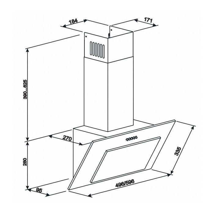Витяжка кухонна Eleyus VERTICAL 1000 50 BL зображення 12