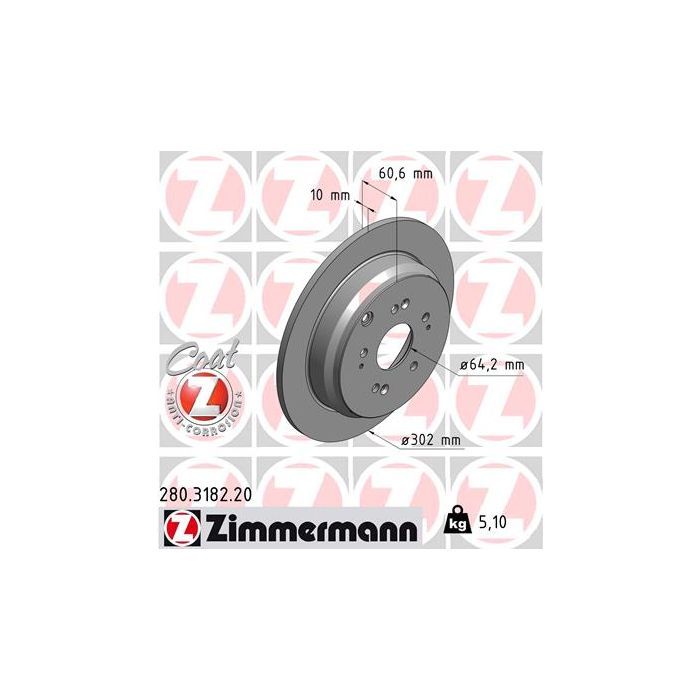 Тормозной диск ZIMMERMANN 280.3182.20