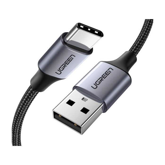 Дата кабель USB 2.0 AM to USB-C 1.5m US288 Aluminum Braid (Black) Ugreen (60127)