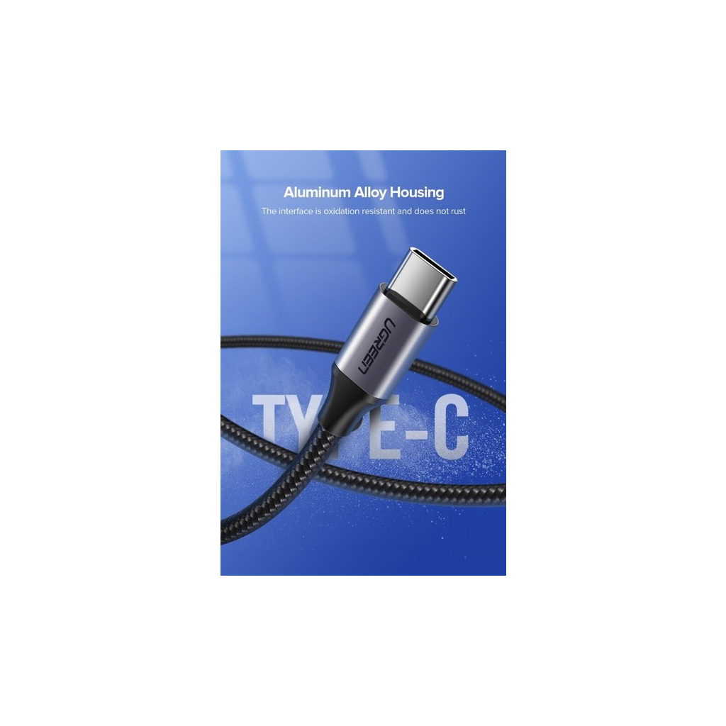 Дата кабель USB 2.0 AM to Type-C 1.5m US288 Aluminum Braid (Black) Ugreen (60127) зображення 3